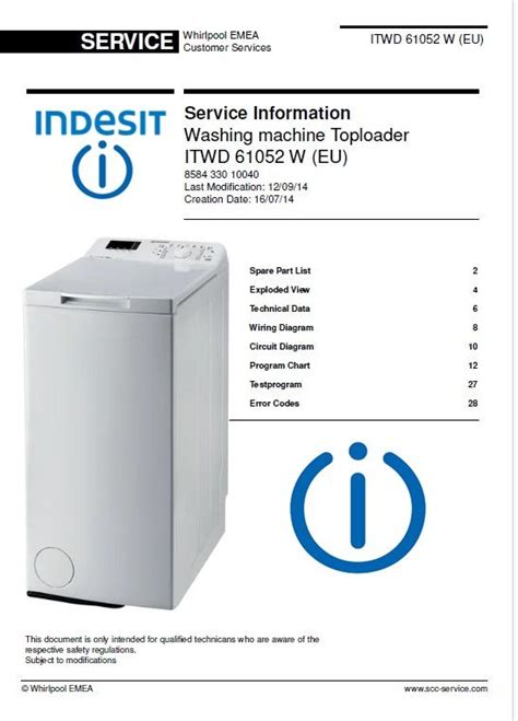 User manual Indesit ITWD 61052 W (EU) (English .